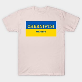 Chernivtsi City in Ukrainian Flag T-Shirt